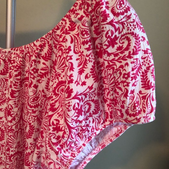 Womens top, elastic neck line with tie, paisley beautiful pattern - Picture 4 of 14